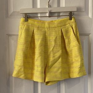 Giambattista Valli Shorts High Waited Pleated Neon Yellow Size XS